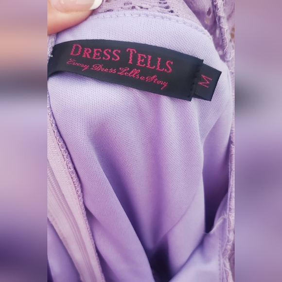 Lace Lavender High Low Dress - Picture 4 of 4